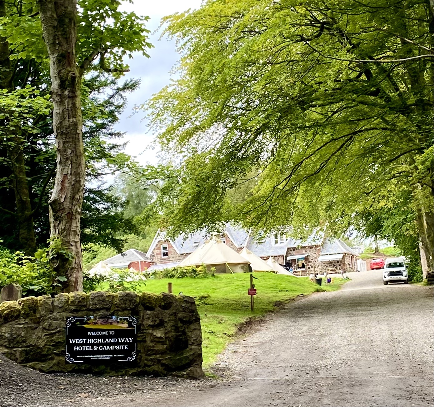 entrance to woodland campsite