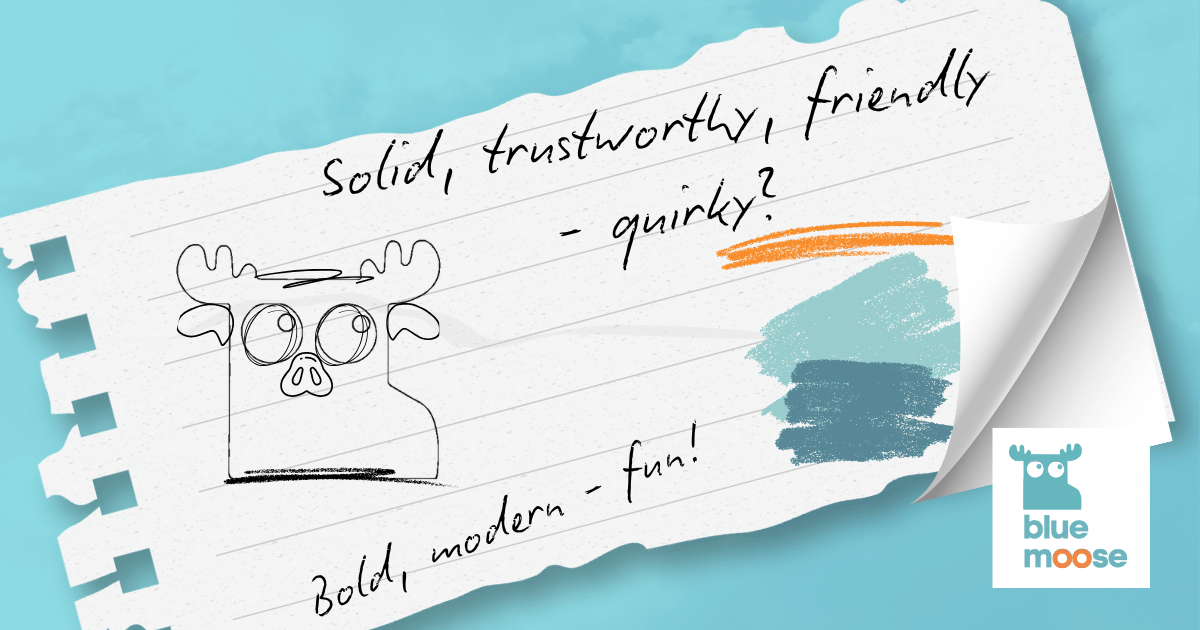 scrap of paper with a logo design sketch